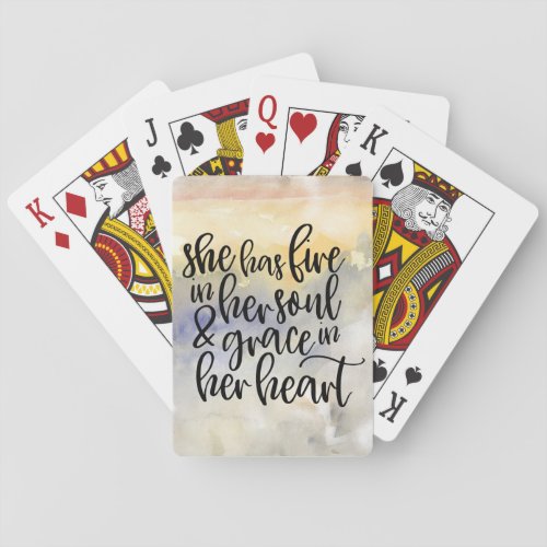 Fire  Grace Quote Playing Cards