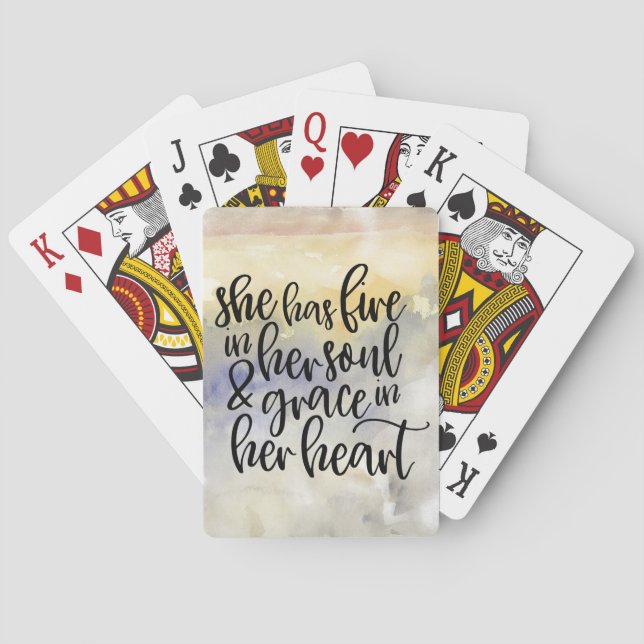 Fire & Grace Quote Poker Cards (Back)