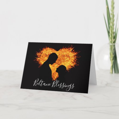 Fire Heart Beltane Blessings Pagan Sabbat Card