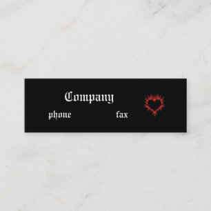 Fire Heart Black Gothic Business Card