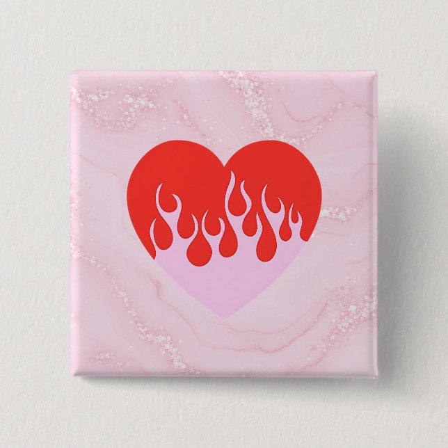 Fire Heart Button (Front)