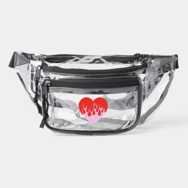 Fire Heart Clear Fanny Pack (Front)