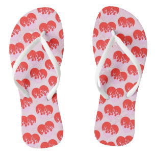Fire Heart Flip Flops