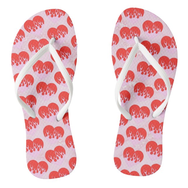 Fire Heart Flip Flops (Footbed)