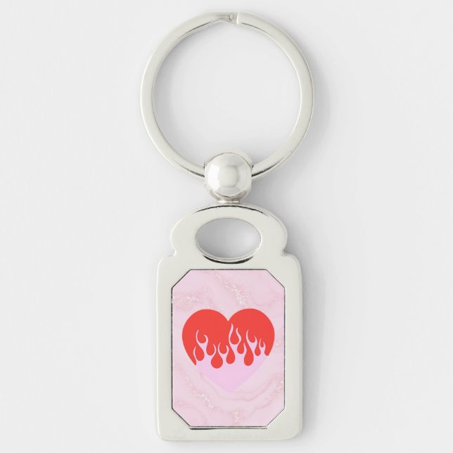 Fire Heart Keychain (Front)