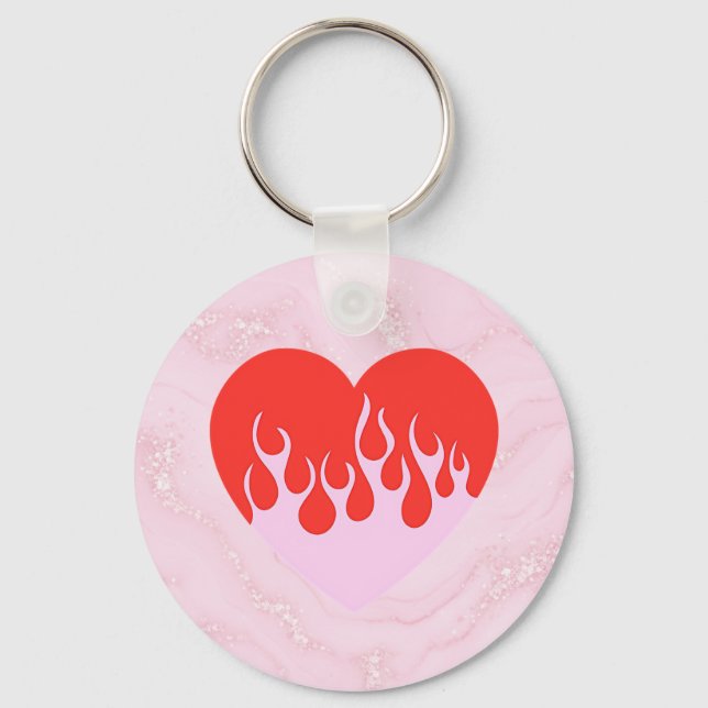Fire Heart Keychain (Front)