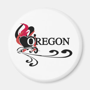 Fire Heart Oregon Magnet