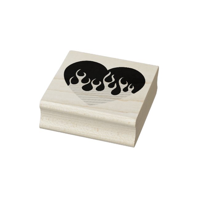 Fire Heart Rubber Stamp (Stamp)