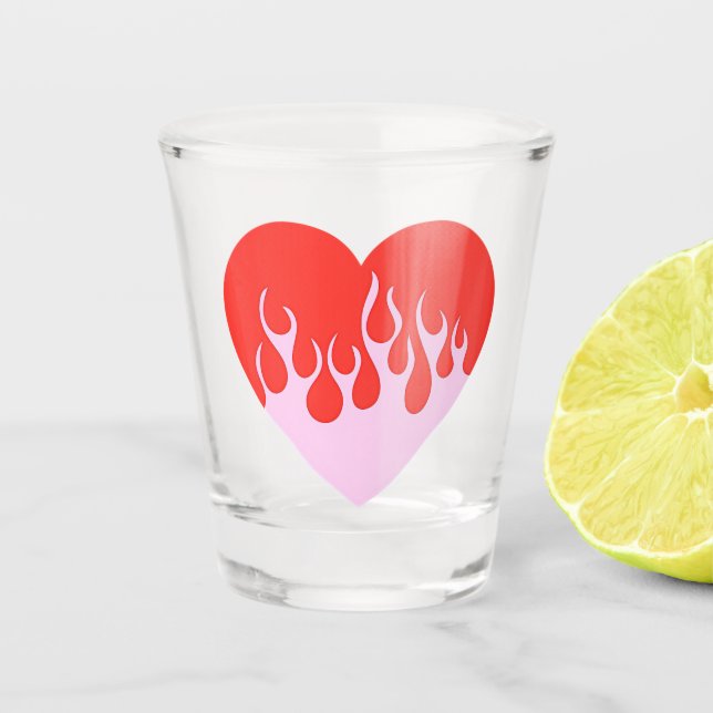 Fire Heart Shot Glass (Front)