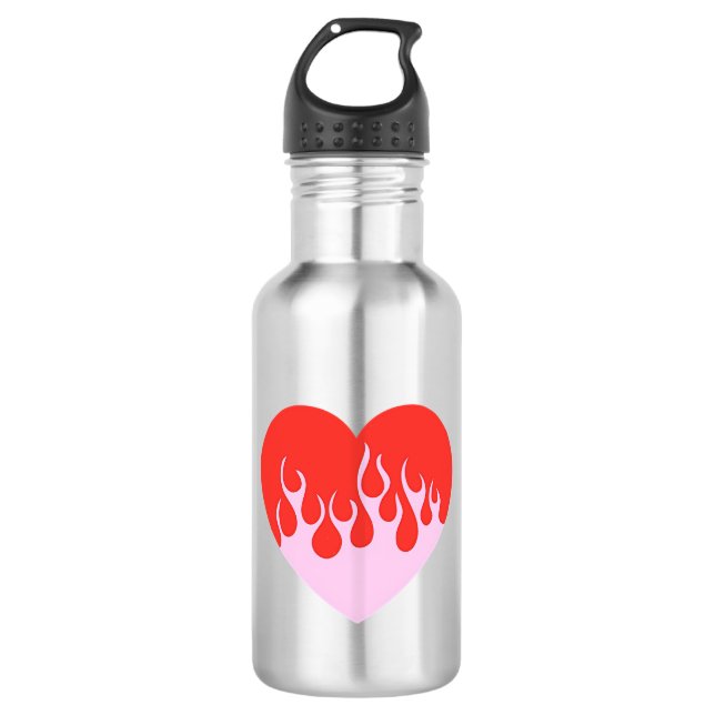 Fire Heart Stainless Steel Water Bottle (Front)