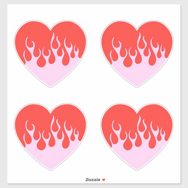 Fire Heart Sticker (Sheet)