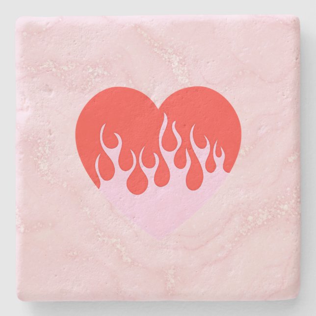 Fire Heart Stone Coaster (Front)
