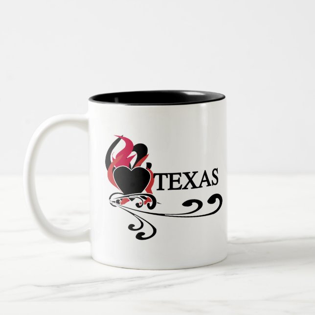 Fire Heart Texas Two-Tone Coffee Mug (Left)