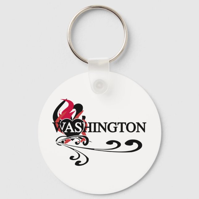 Fire Heart Washington Keychain (Front)