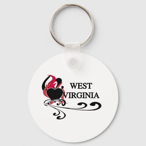 Fire Heart West Virginia Keychain