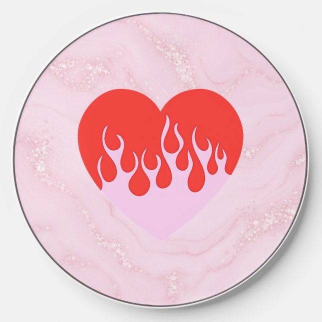 Fire Heart Wireless Charger (Front)