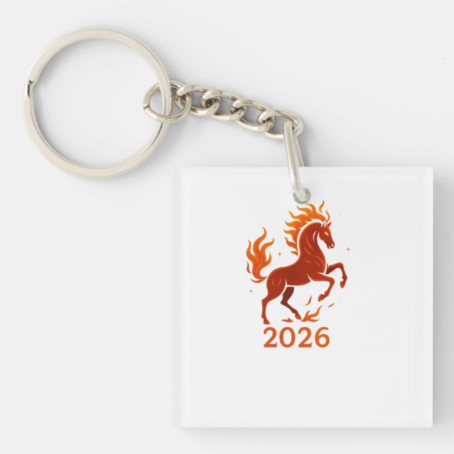 Fire horse 2026 keychain (Front)