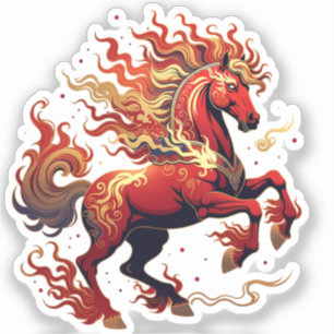 Fire Horse 2026 – Red Zodiac Stallion Sticker