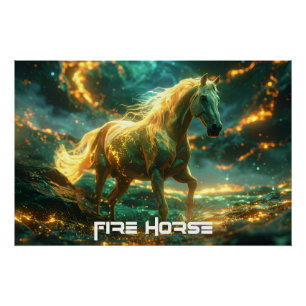 FIRE HORSE - CHINESE ZODIAC -  POSTER