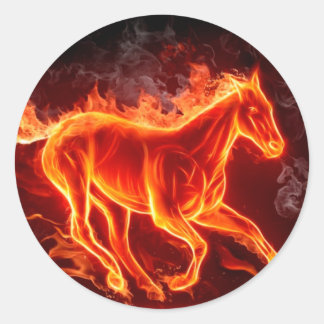 fire horse classic round sticker