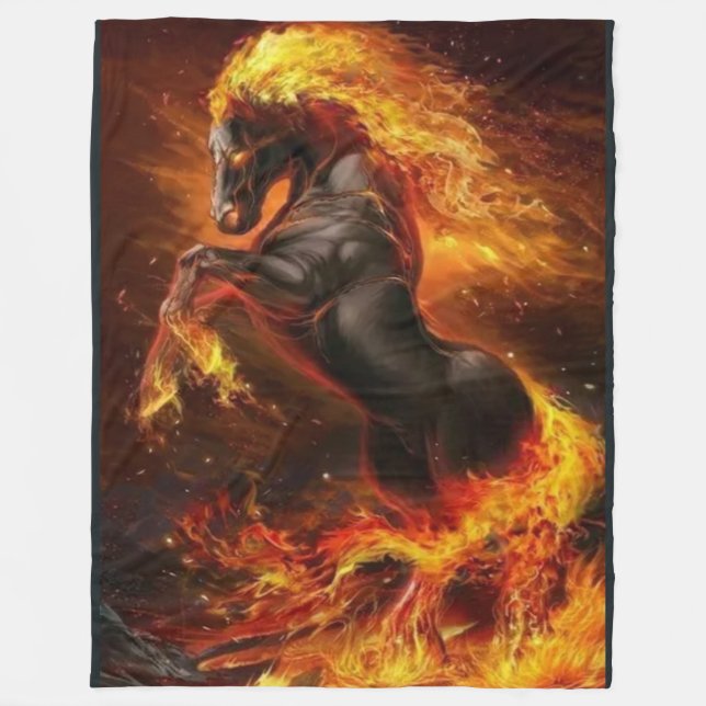 FIRE HORSE FLEECE BLANKET (Front)