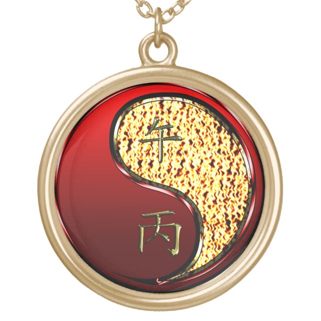 Fire Horse Gold Plated Necklace (Front)