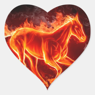 fire horse heart sticker