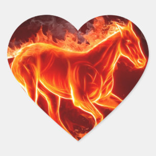 fire horse heart sticker