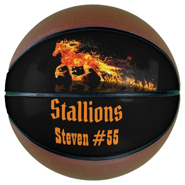 Fire Horse Personalized Basketball (Front)