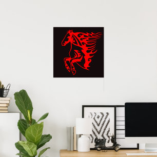 Fire Horse Stallion Photo Nature Wall Poster