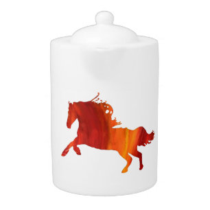Fire horse Sticker Teapot