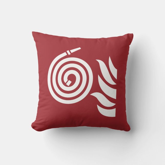 Fire Hose Safety Sign Throw Pillow (Front)