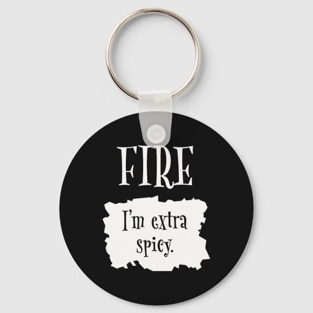 Fire Hot Packet Halloween Taco I'm Extra Spicy Cos Keychain (Front)