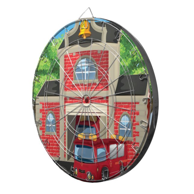 Fire House and Fire Truck Dart Board (Front Right)