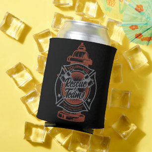 Fire Hydrant ADD NAME Fire Fighter Rescue Team Can Cooler