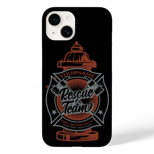 Fire Hydrant ADD NAME Fire Fighter Rescue Team Case-Mate iPhone 14 Case