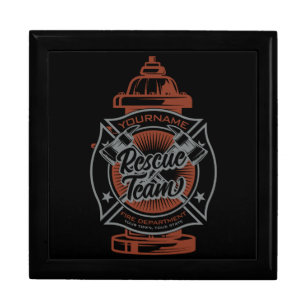 Fire Hydrant ADD NAME Fire Fighter Rescue Team Gift Box