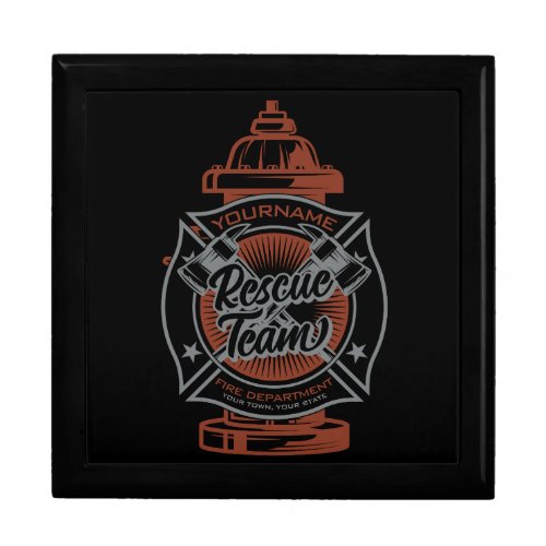 Fire Hydrant ADD NAME Fire Fighter Rescue Team Gift Box