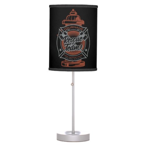 Fire Hydrant ADD NAME Fire Fighter Rescue Team Table Lamp