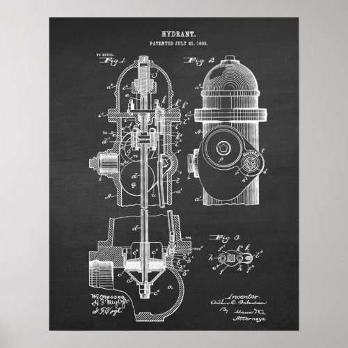Fire Hydrant Blueprint Patent Art no. 6