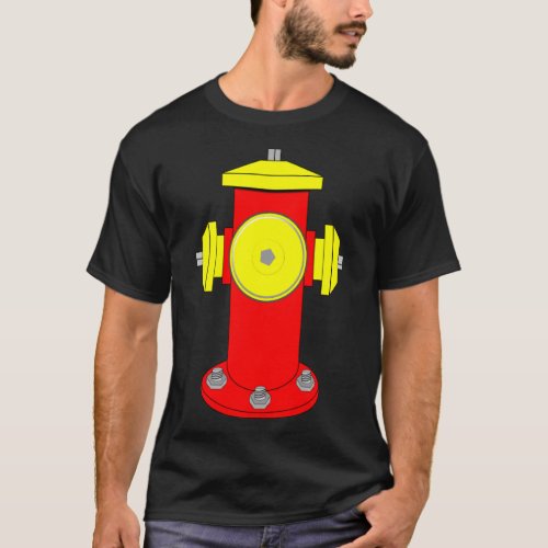 Fire Hydrant Costume Easy Simple Costumes Gift Pul T_Shirt