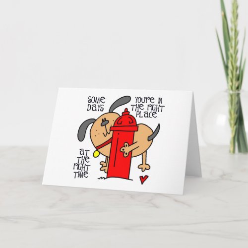 Fire Hydrant Dog Greeting Card