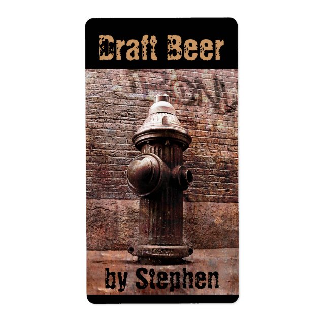 Fire hydrant draft beer bottle label (Front)