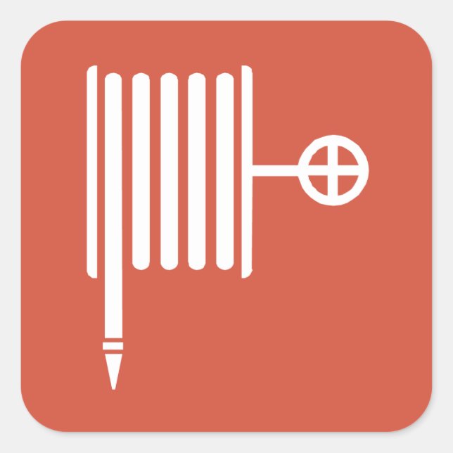 Fire Hydrant & Hose Reel sign Square Sticker (Front)