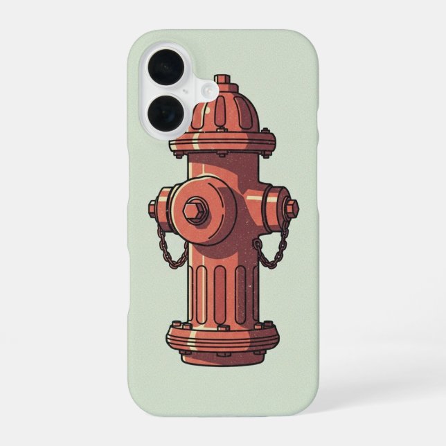Fire Hydrant Minimal iPhone Case (Back)
