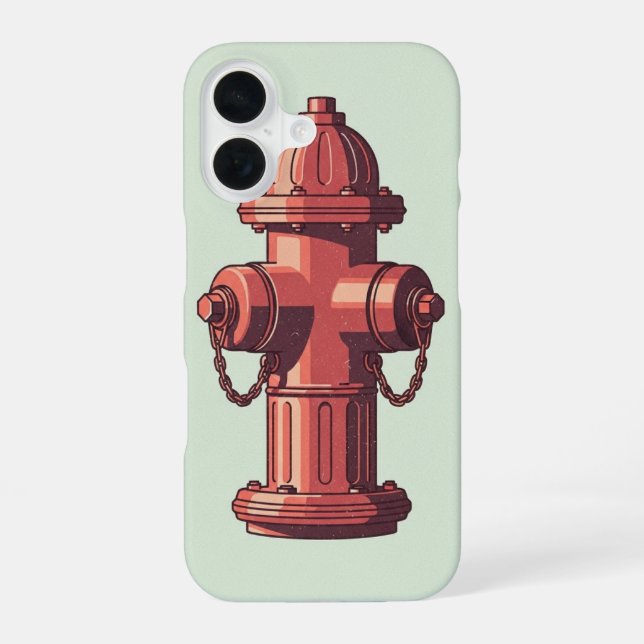 Fire Hydrant Minimal iPhone Case (Back)