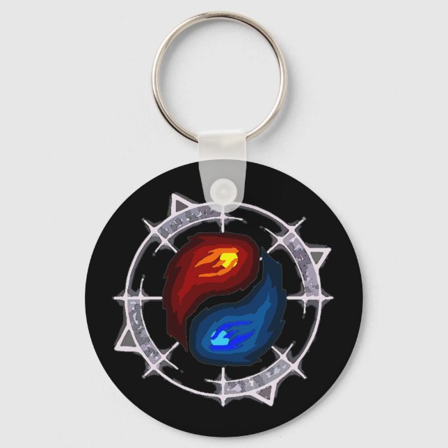 Fire, Ice and Arcane Keychain (Front)