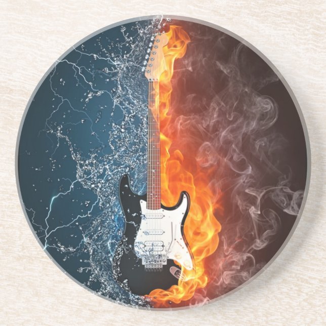 FIRE&ICE GUITAR DRINK COASTER (Front)