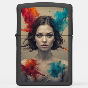 Fire & Ice Muse – Surreal Zippo Art Lighter