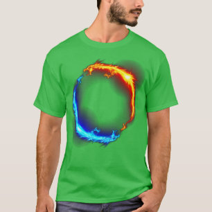 Fire Ice Ring Dueling Dragons Fantasy Infinity Mys T-Shirt